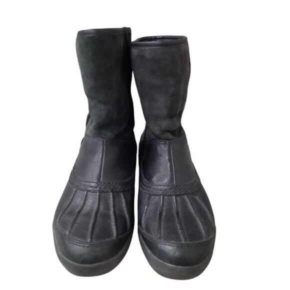 UGG Womens Size 7 Event Snowpeak Waterproof Rubber Bottom Short Black Booties - Picture 3 of 8